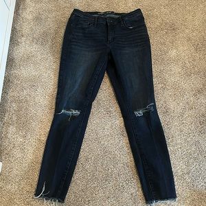 High rise distressed skinny jeans